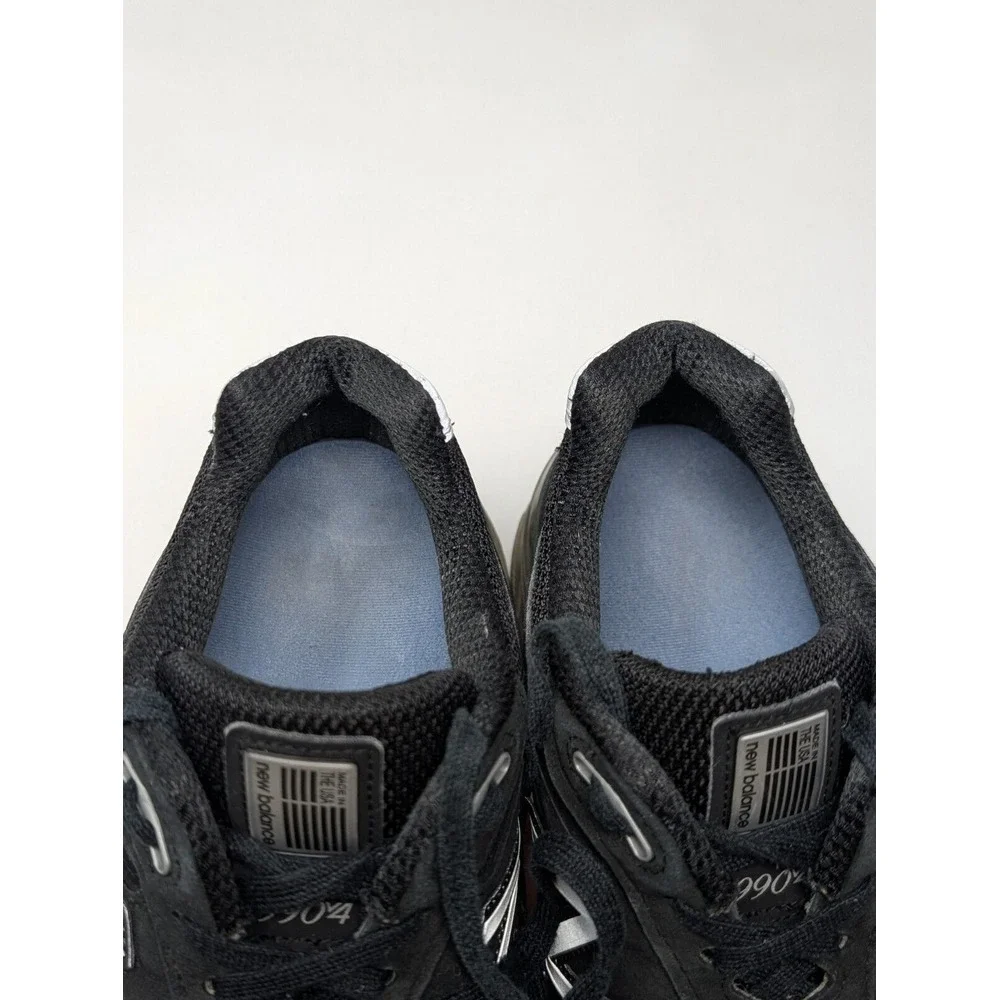 New Balance Women's 990 V4 Black Suede Shoe Sneaker Made in USA Size 10D W990BK4